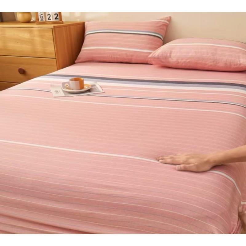 家用粉色条纹床笠（单床笠）256251231
