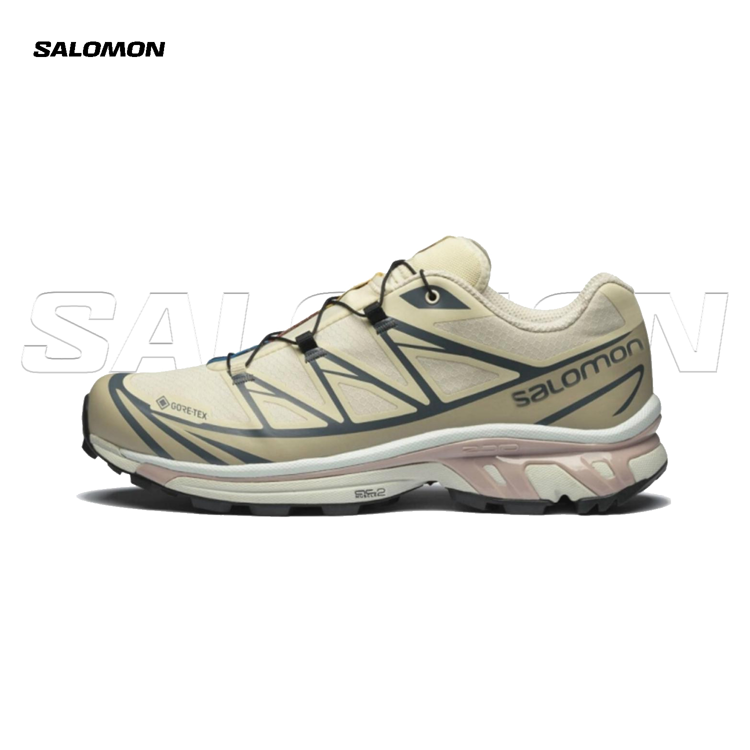 萨洛蒙 Salomon XT-6 GORE-TEX GTX 粉棕户外防水复古跑鞋 475812