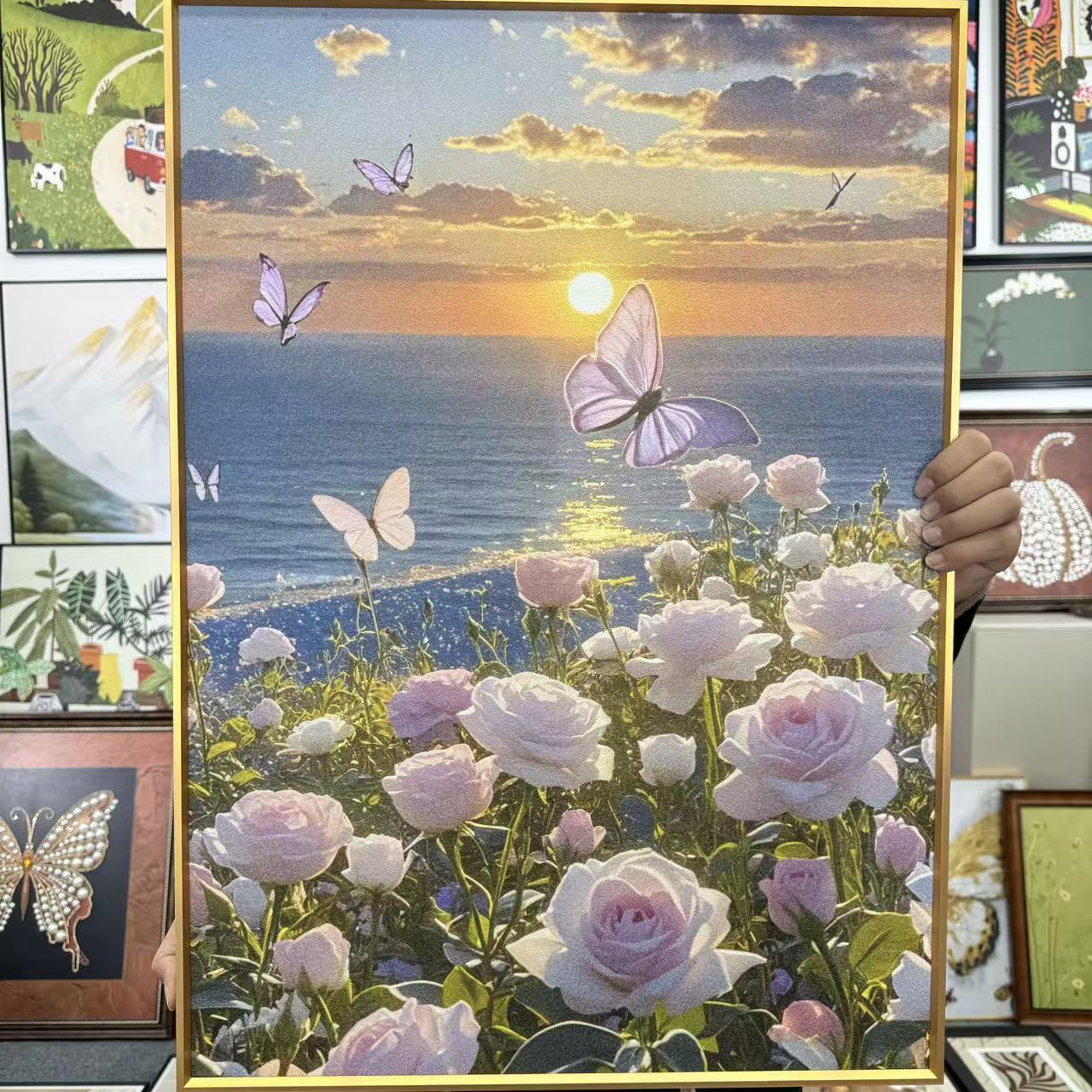 JLHJ02《蔷薇花开》多巴胺风格卧室客厅装饰画50-70