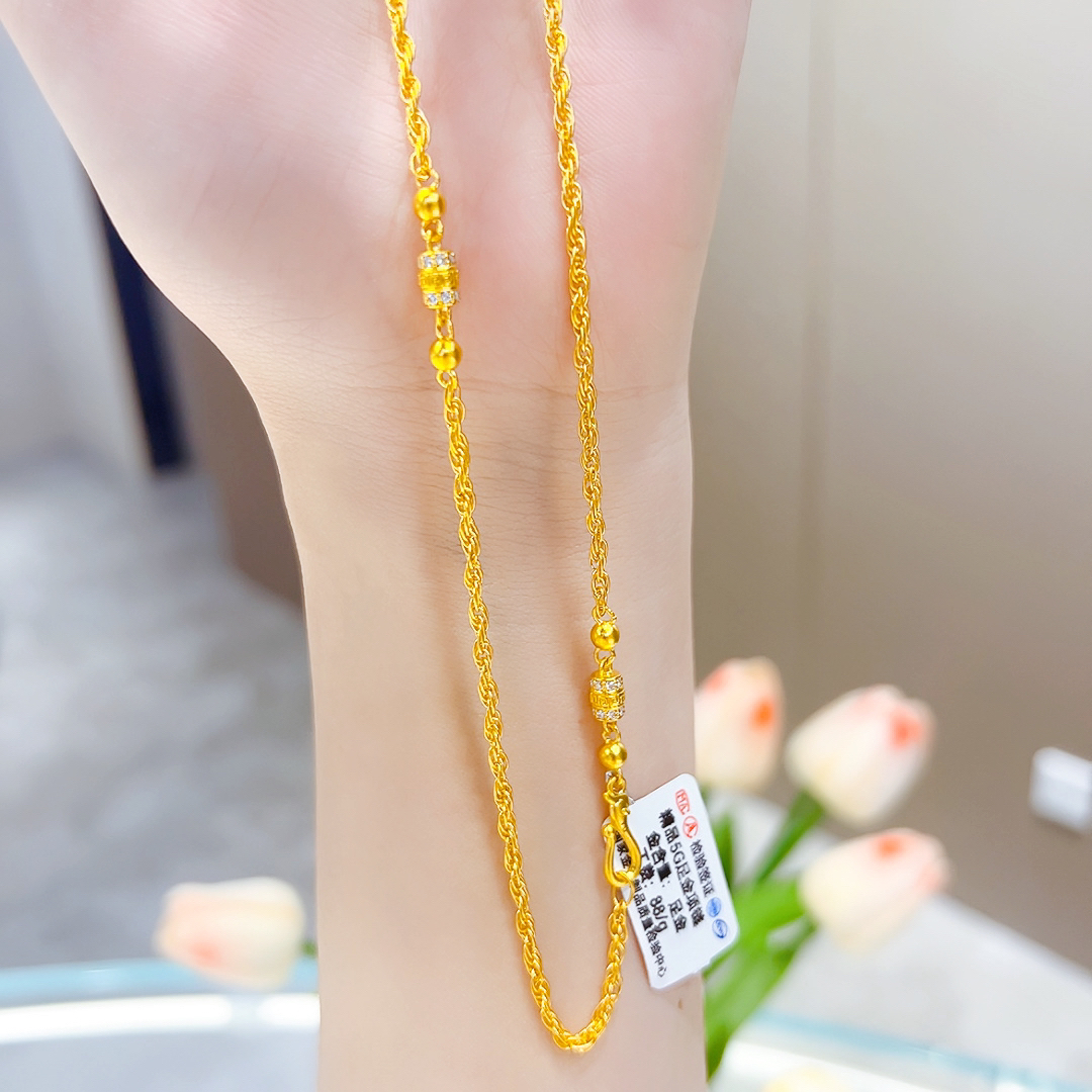 精品5G足金百搭万能项链00758