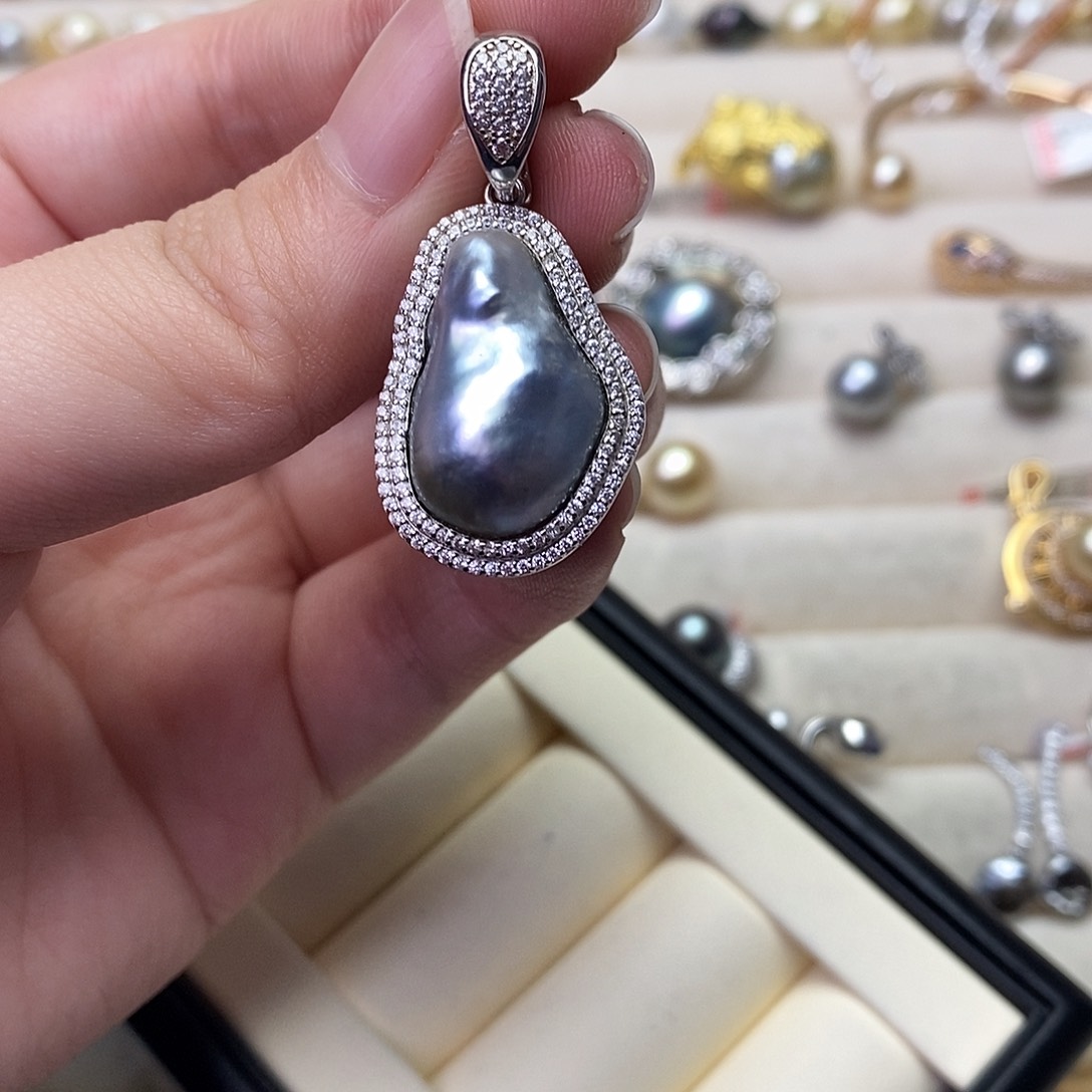 海水珍珠颈饰银S925镶嵌