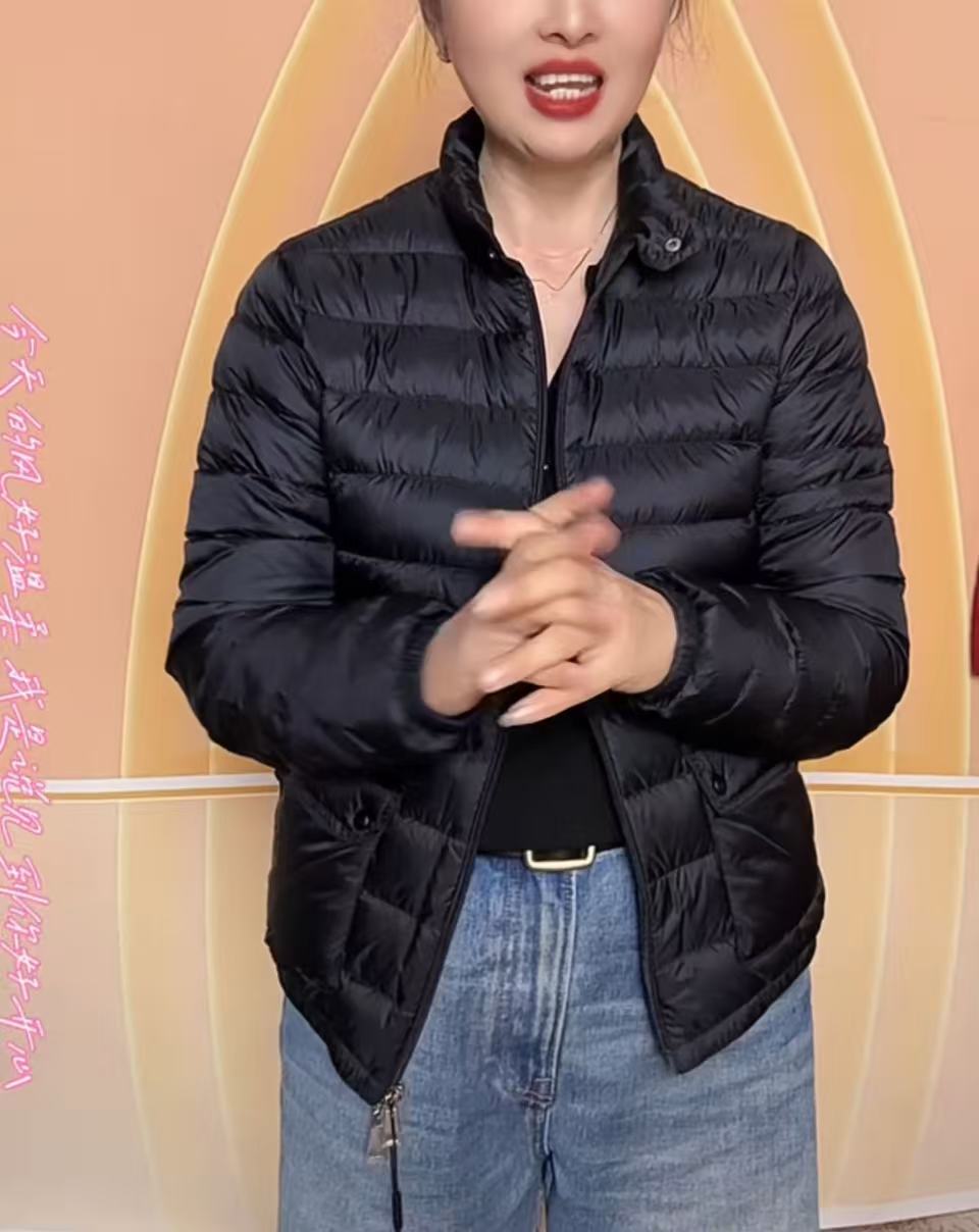 【轻奢95白鹅绒】 轻薄时尚休闲冬季纯色百搭宽松型潮流立领外套