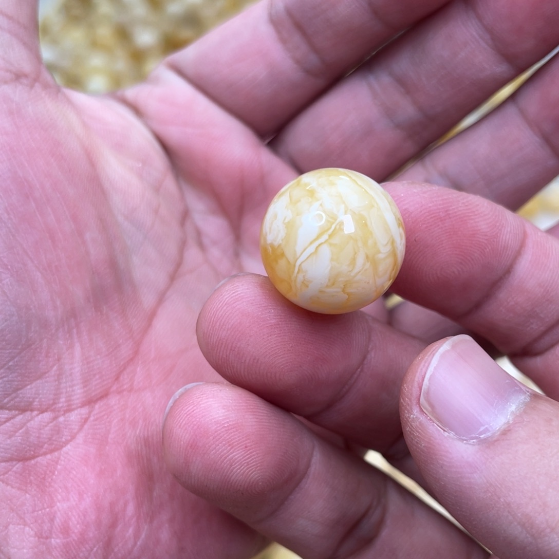 琥珀颈饰未镶嵌天然琥珀蜜蜡圆珠