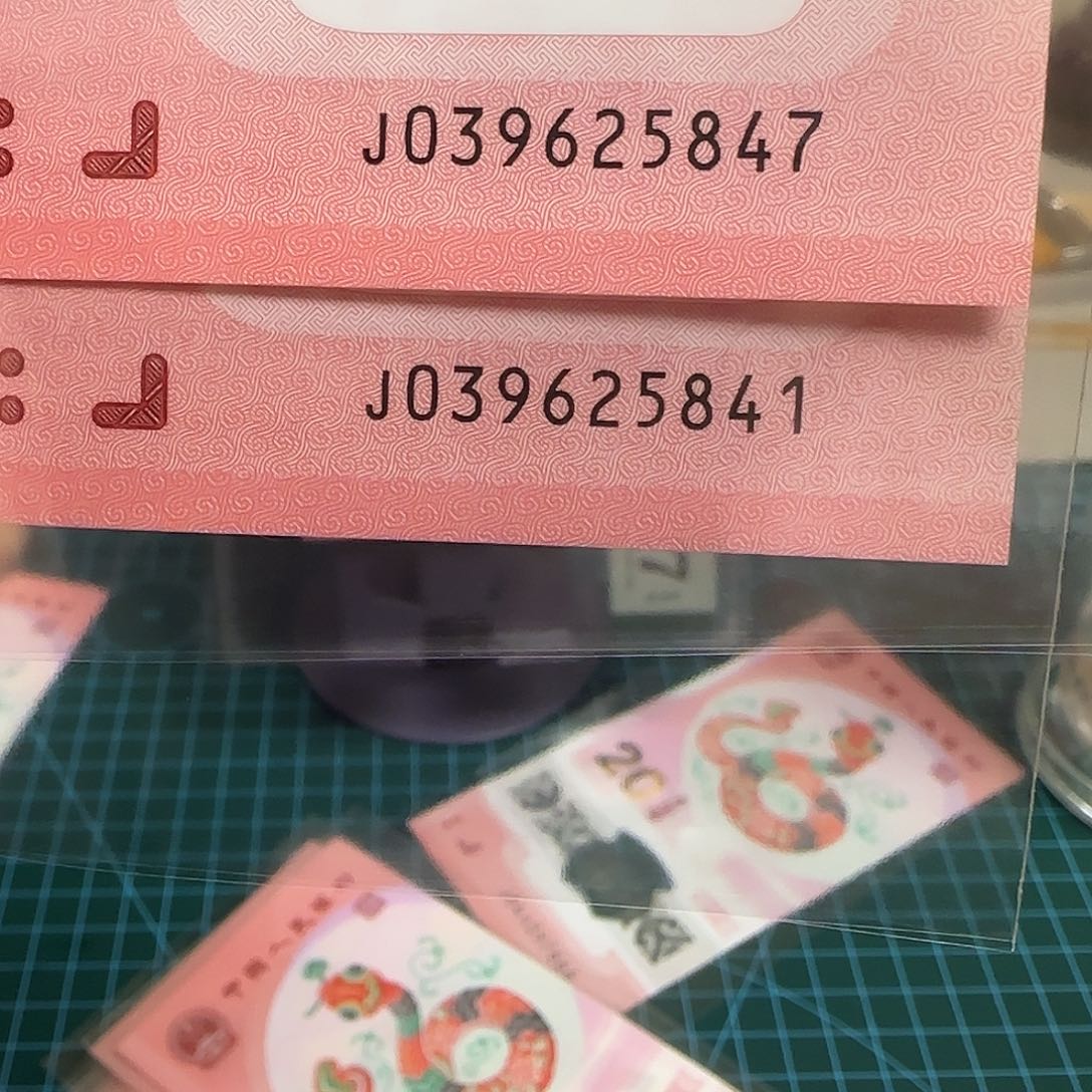 塑料蛇年纪念钞乱龙号乱蛇号两张