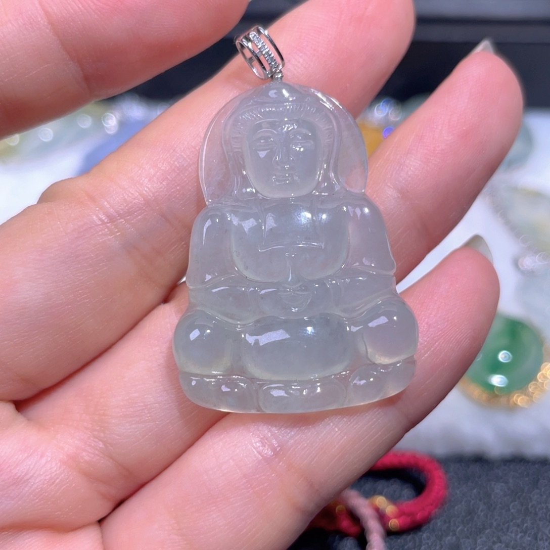 颈饰18K金镶嵌翡翠翡翠