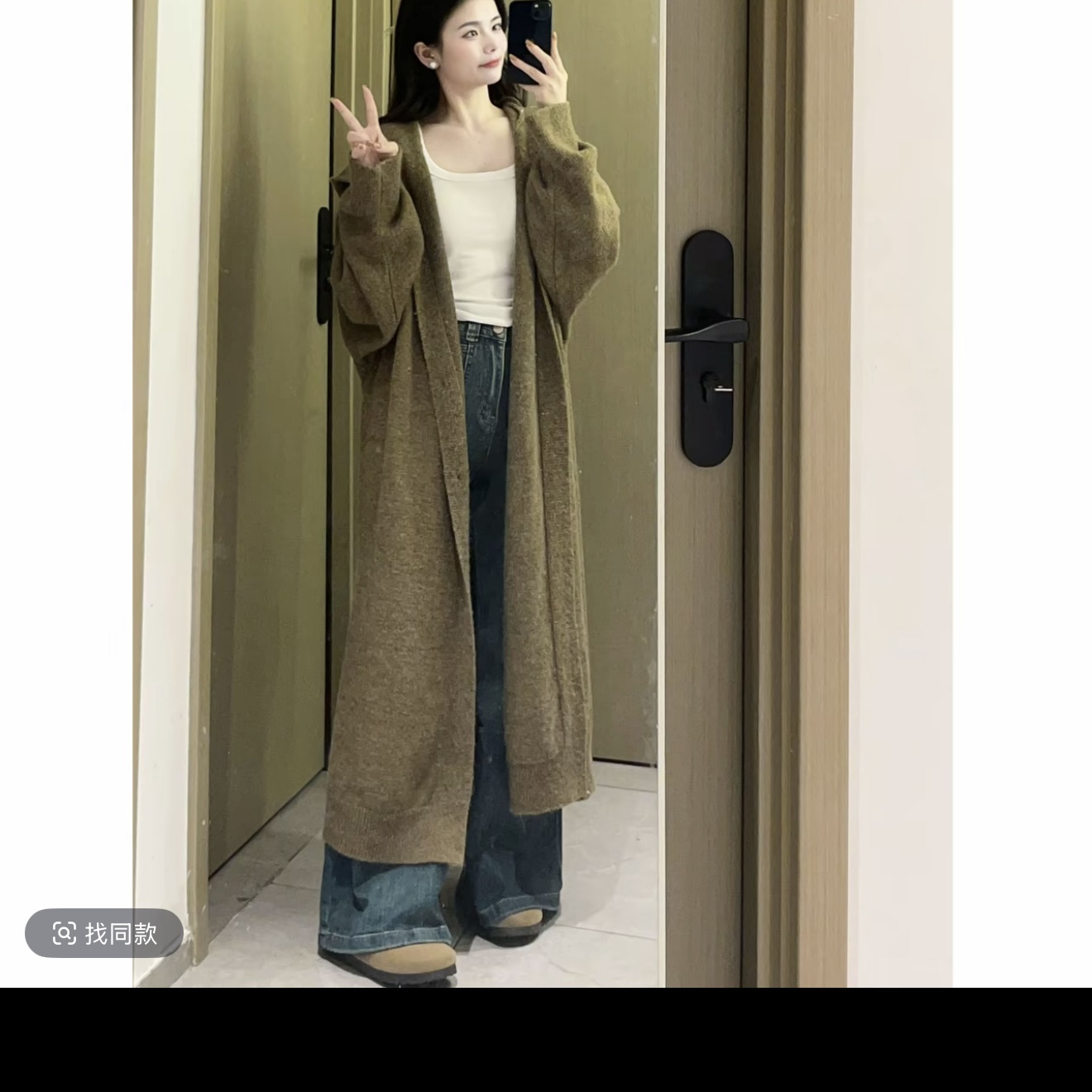 新款时尚慵懒长款戴帽子毛衣