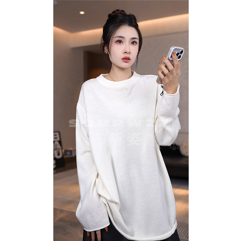 SOURWZZI/所姿100%羊毛圆领宽松冬季休闲女士针织衫SZ-S39003