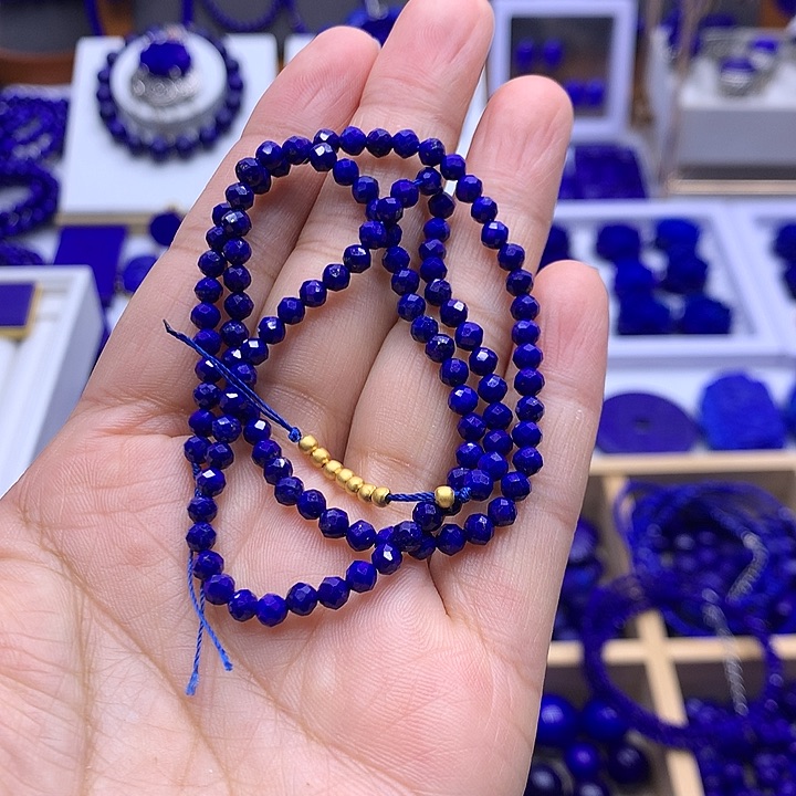 青金石定制项链银S925镀金镶嵌阳****练