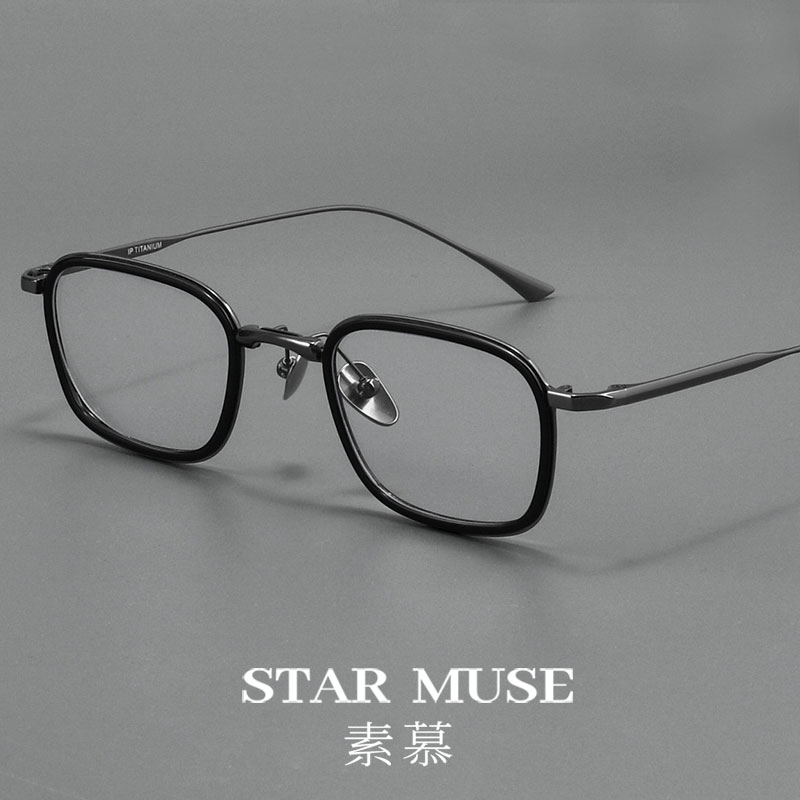 【品牌镜片】教父吴镇宇倪永孝同款钛架超轻眼镜男方框配高近视眼镜