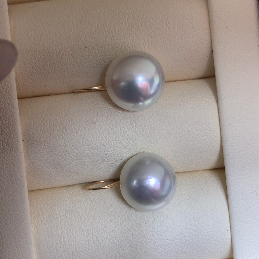 海水珍珠耳饰18K金镶嵌