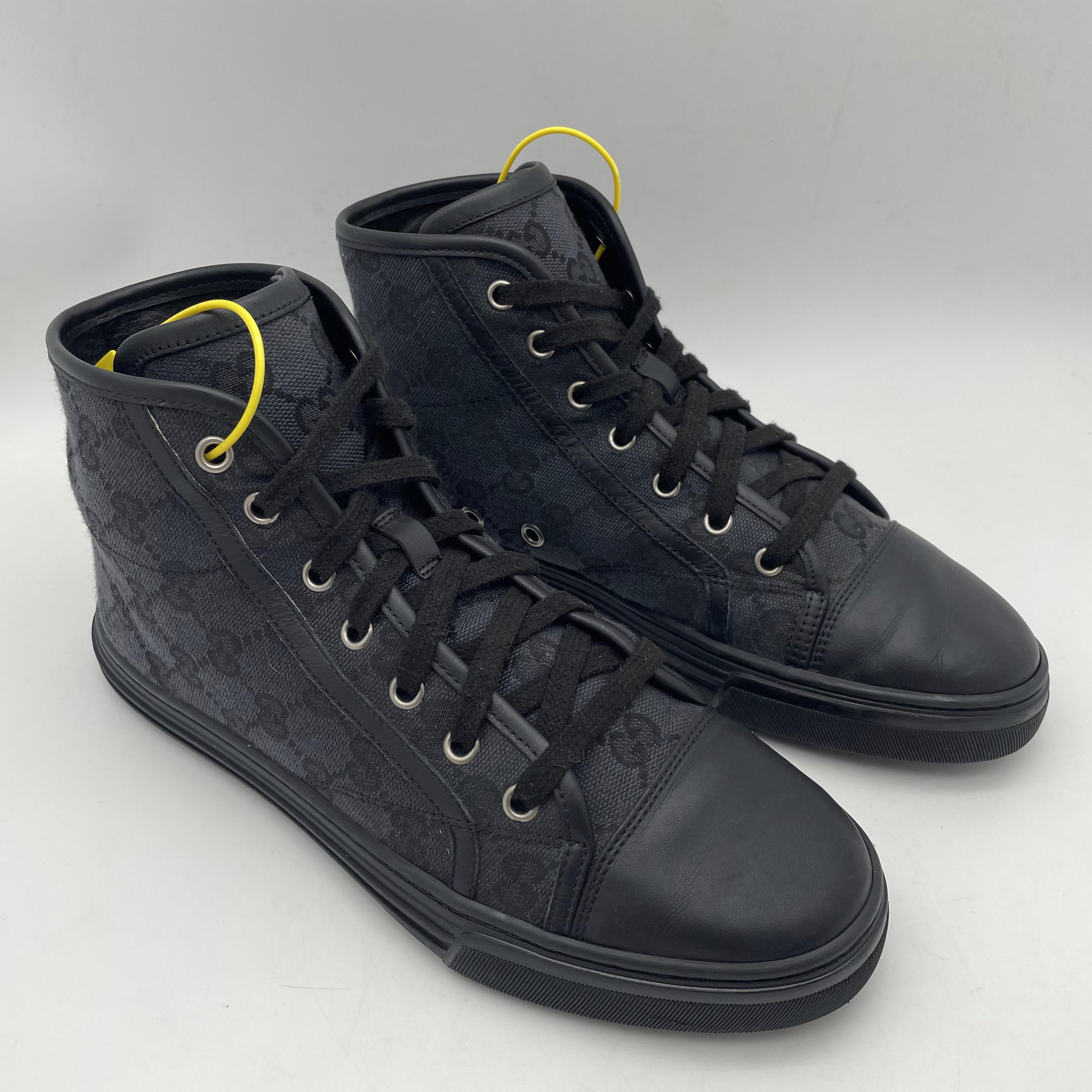 95新 GUCCI/古驰 39.5/41欧码/二手男士舒适休闲双G老花高邦板鞋