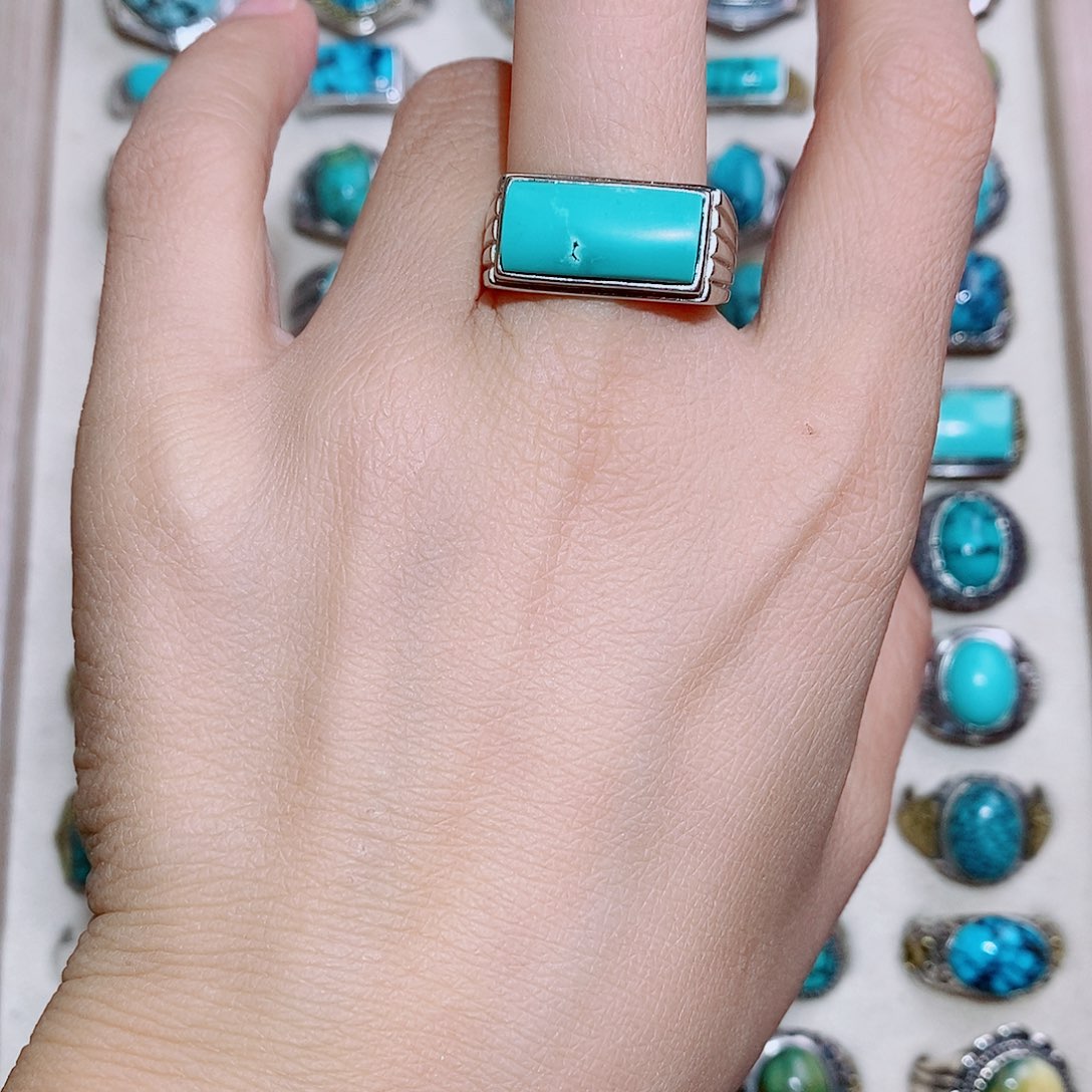 绿松石银S925镶嵌挂件