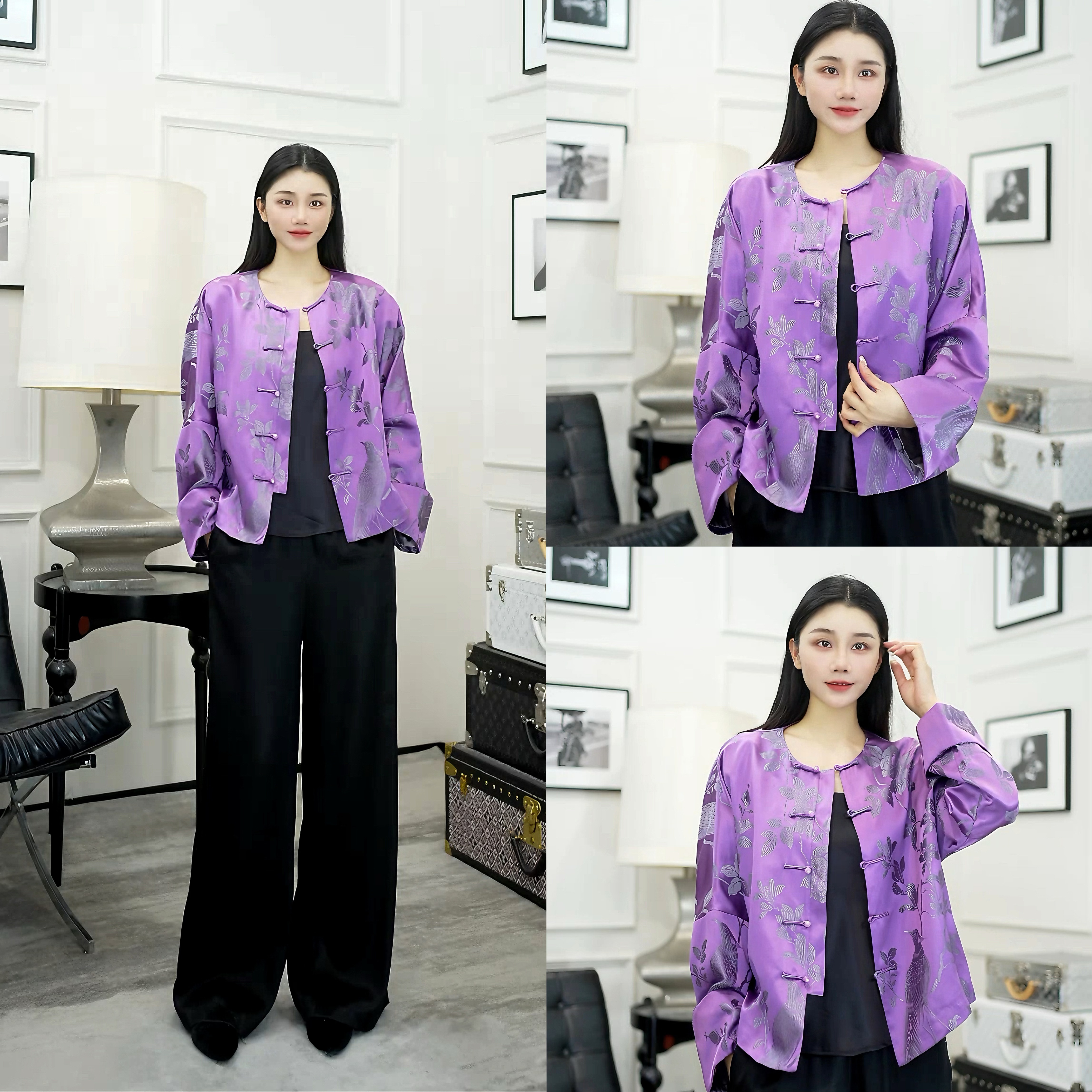 Betty Bairn【传承/子衿】高定系列新缎桑蚕丝外套25B-BW1191