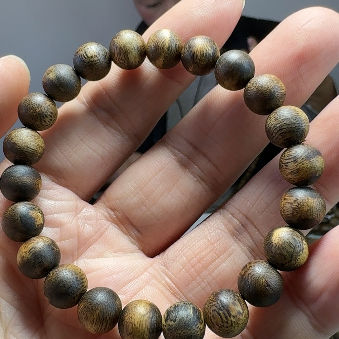 沉香手串奇楠圆珠单圈9MM