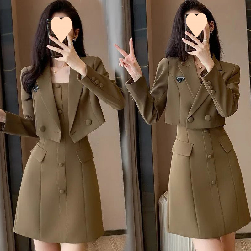 单/套装西装外套女套装裙2025春季新款吊带连衣裙气质时尚套装女