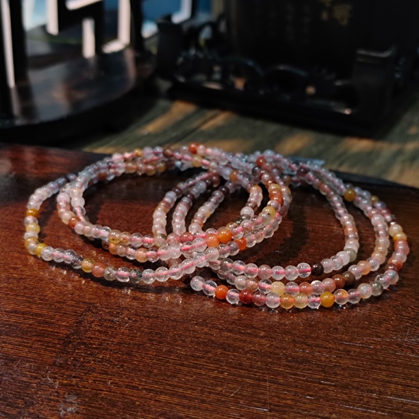 【书记甄选】天然彩兔毛单圈手链 多样性发一件 约3mm 2403LA