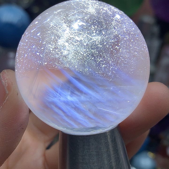 水晶天然水晶蓝针摆件42.7mm未镶嵌