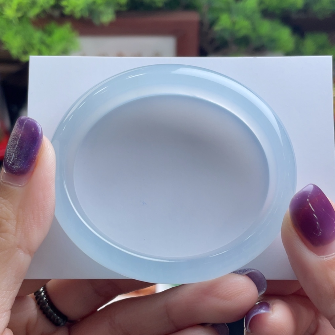 翡翠未镶嵌手镯19号 55+贵妃 奶蓝 错过拍大腿