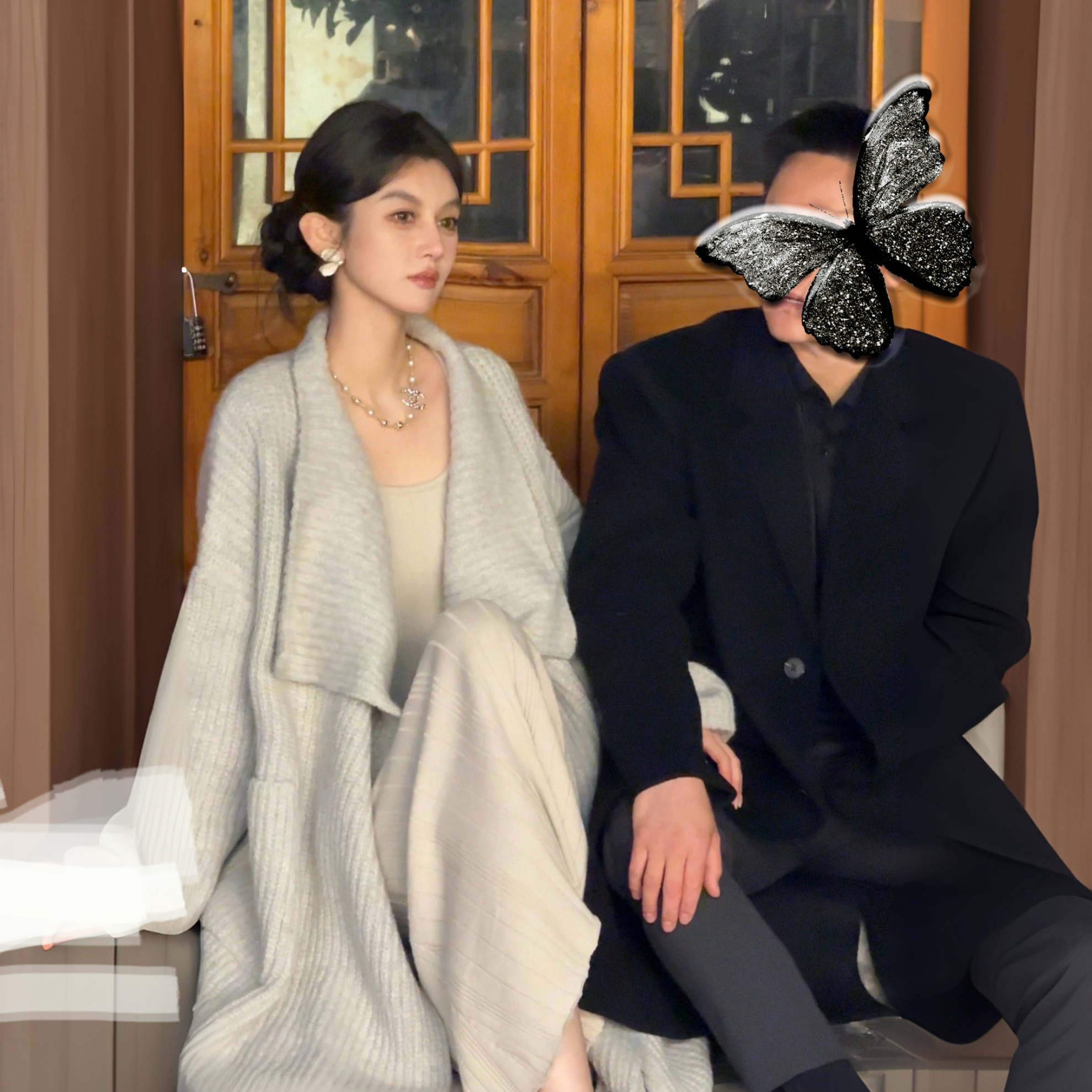 秋冬新款长款羊毛开衫松弛感淡人穿搭BG022