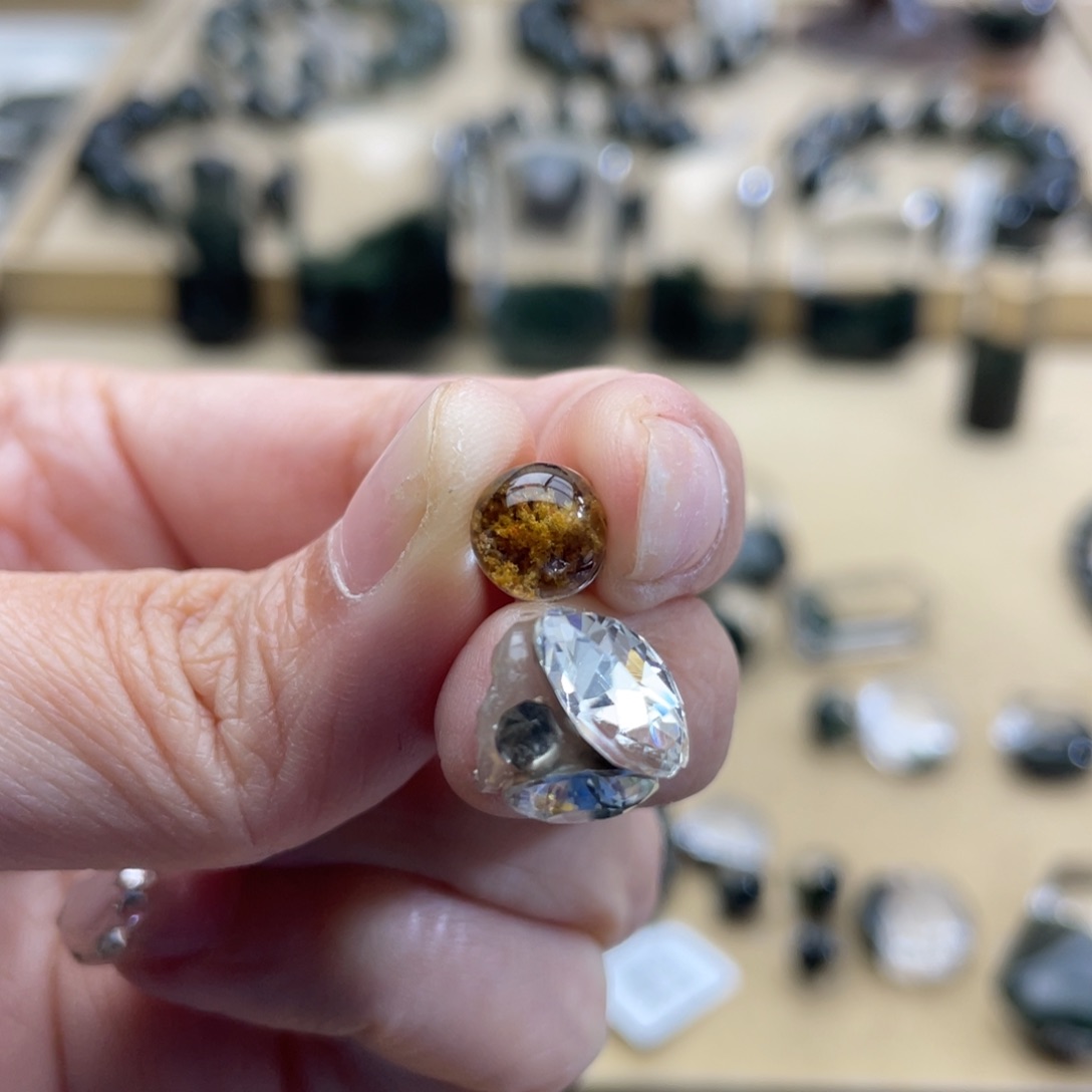 水晶戒指银S925镶嵌～****～黄幽灵聚宝盆定制戒指