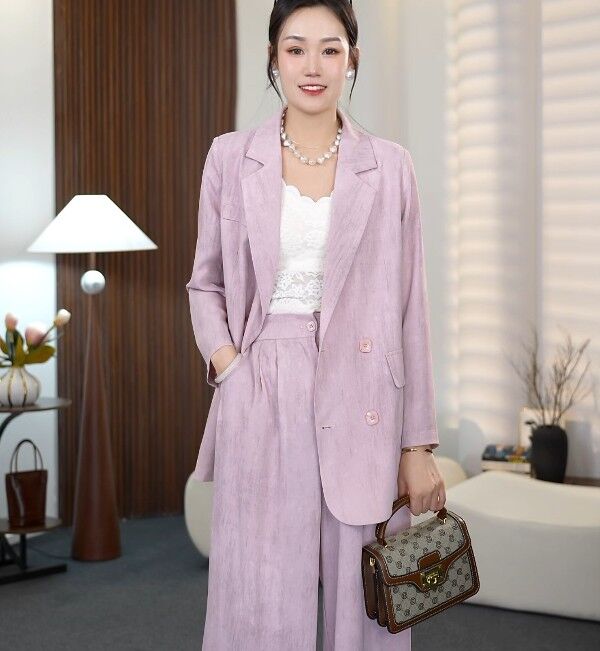 时尚西服套装女2025春夏装新款长袖西装高级感休闲薄款两件套2212