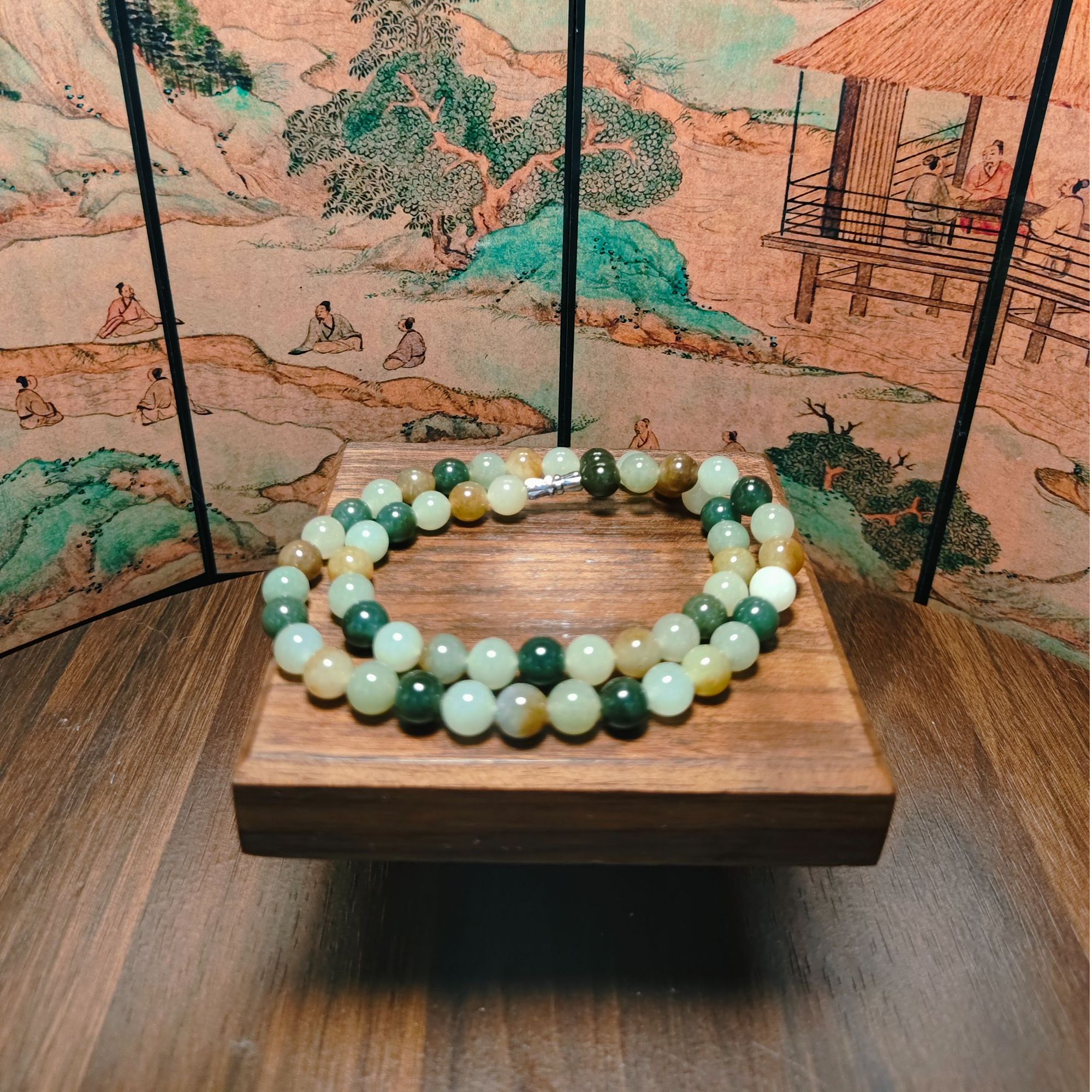 W和田玉多宝圆珠项链0640