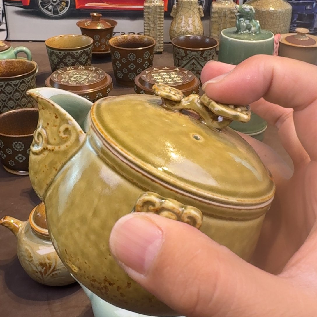 杯龙泉茶具青瓷微瑕