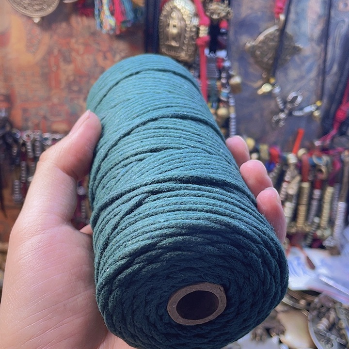 3mm尺寸藏区阿佳手工藏绿色绳子一卷100米