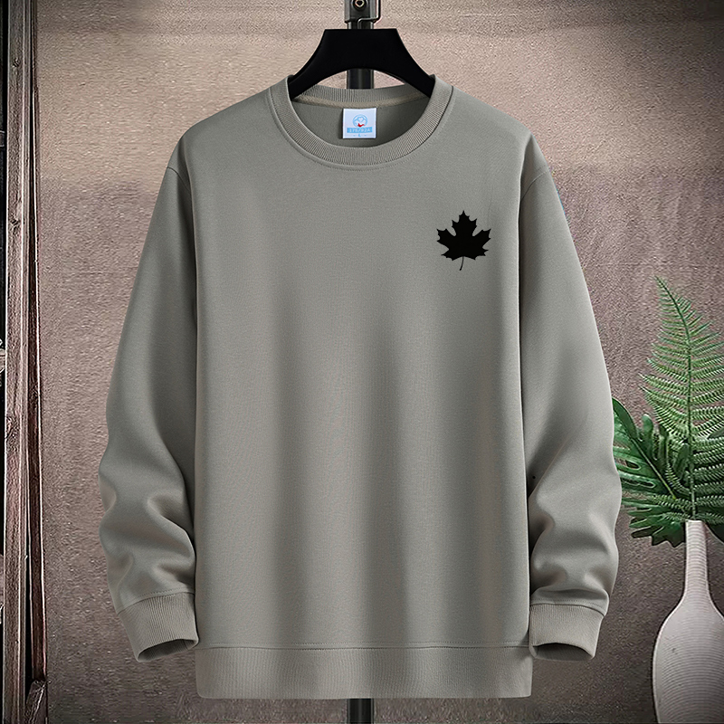 【枫叶】春秋圆领长袖休闲百搭卫衣加绒上衣