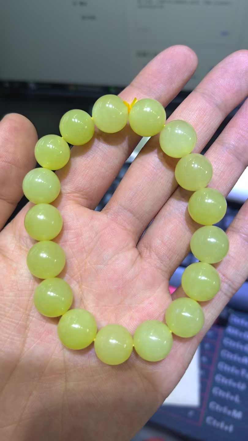 【钰豪珠宝】 和田玉黄口手串 9005 32