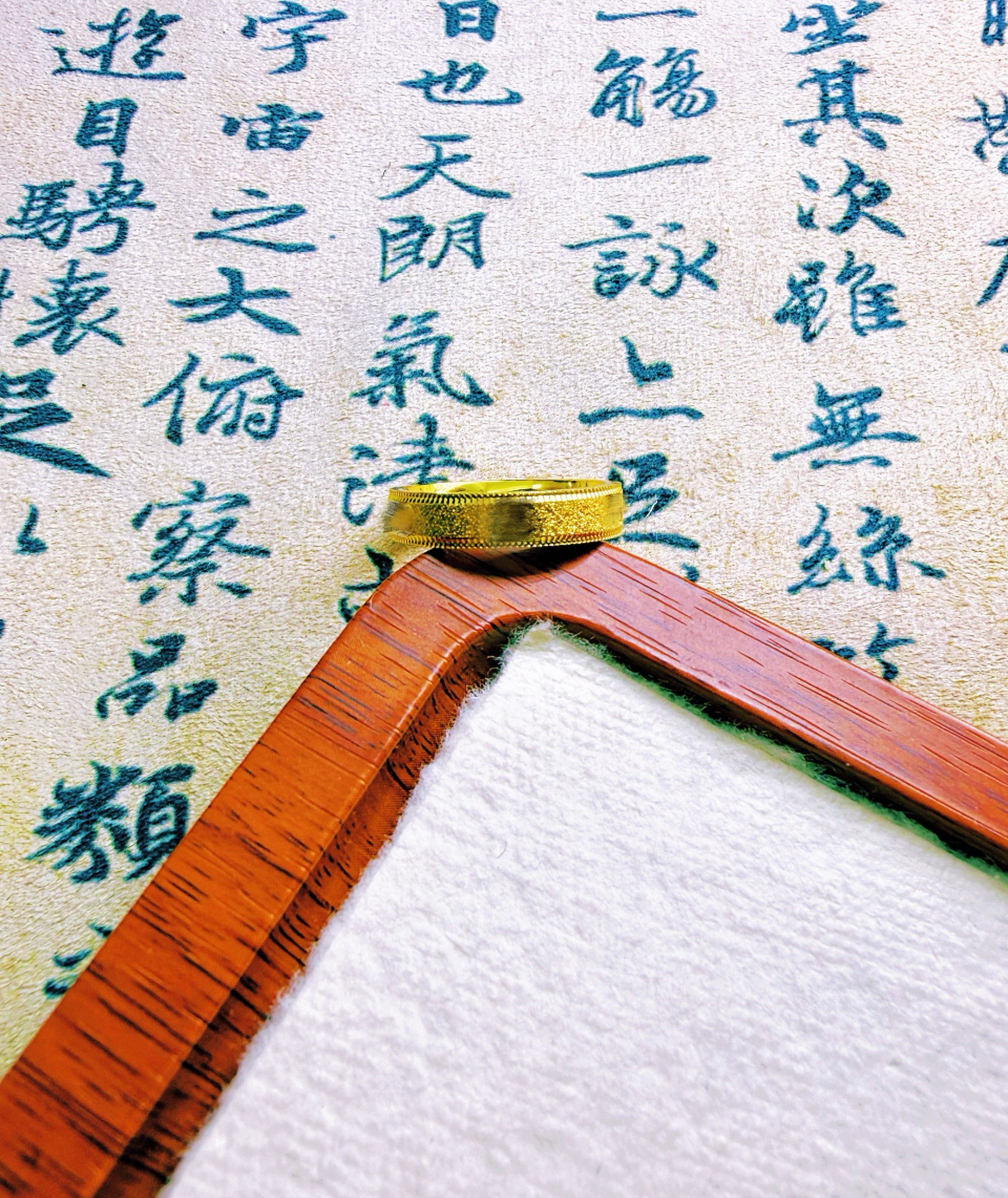  【丁老头甄选】炝刻柔光闭口戒指40173