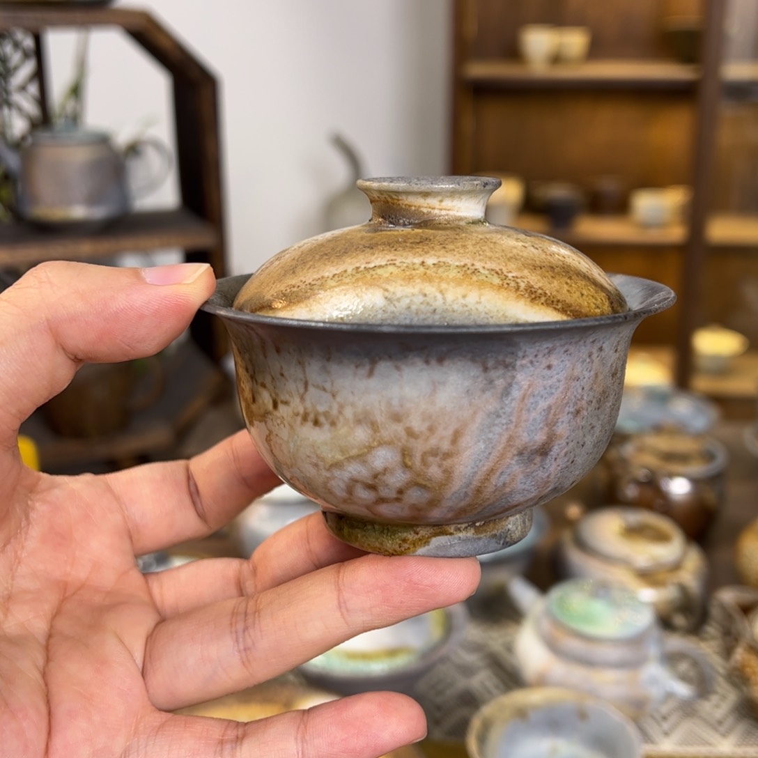 景德镇柴烧精品盖碗茶