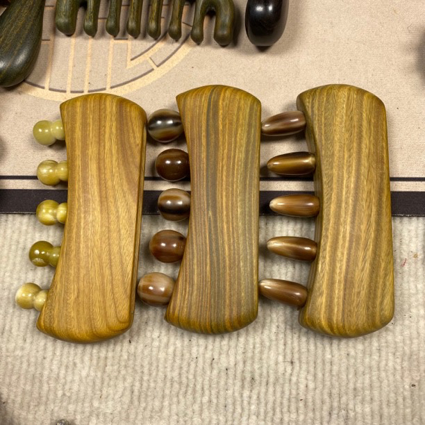 绿檀羊角金珠樽按摩器按摩棒面部经络按摩神器疏通提升苹果肌