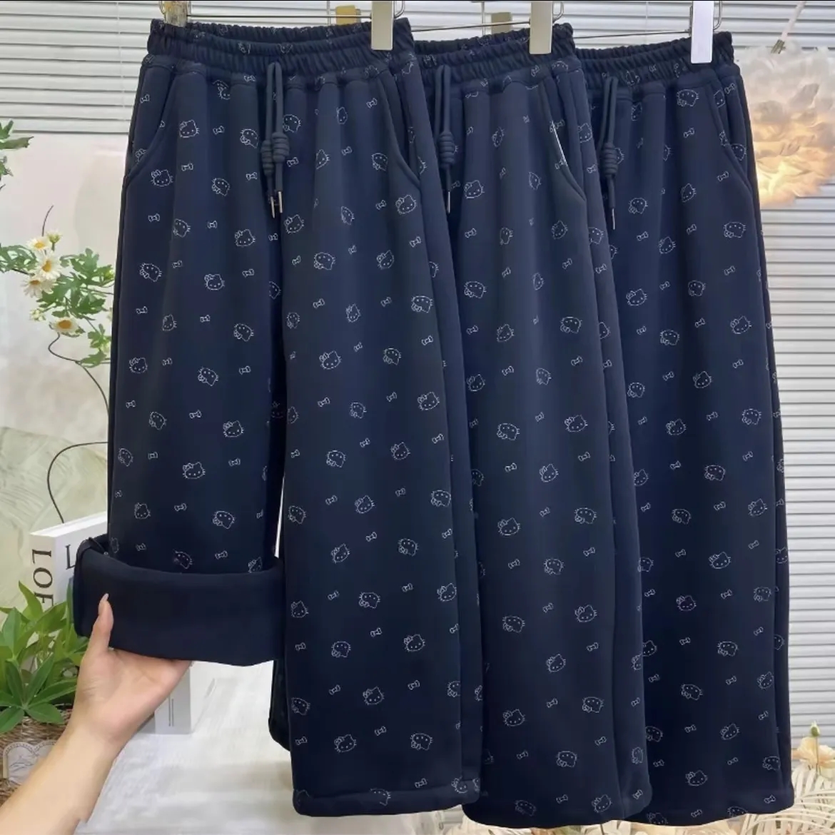 女童加绒裤子2025冬季秋冬新款时尚加厚儿童休闲裤宽松洋气直筒裤