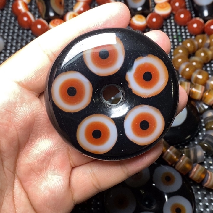 玛瑙/玉髓圆未镶嵌胖*平安扣