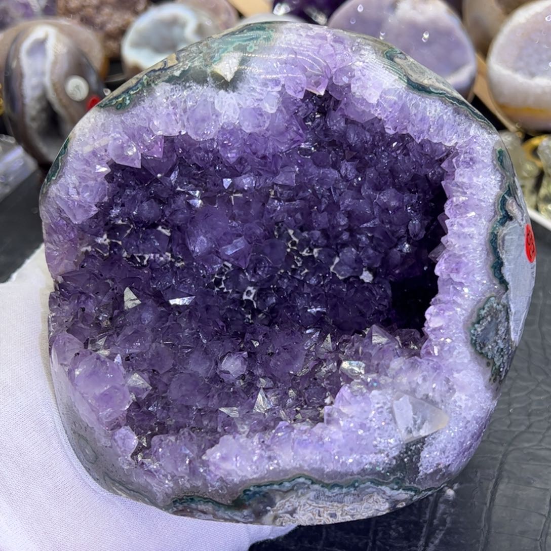 水晶珠宝半成品未镶嵌紫水晶花钱袋子小路路通83