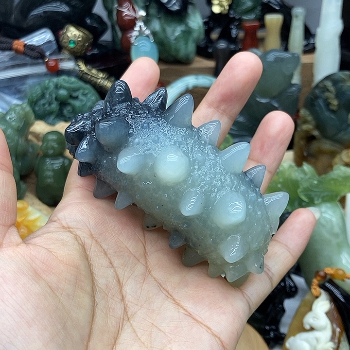 未镶嵌岫玉手把件