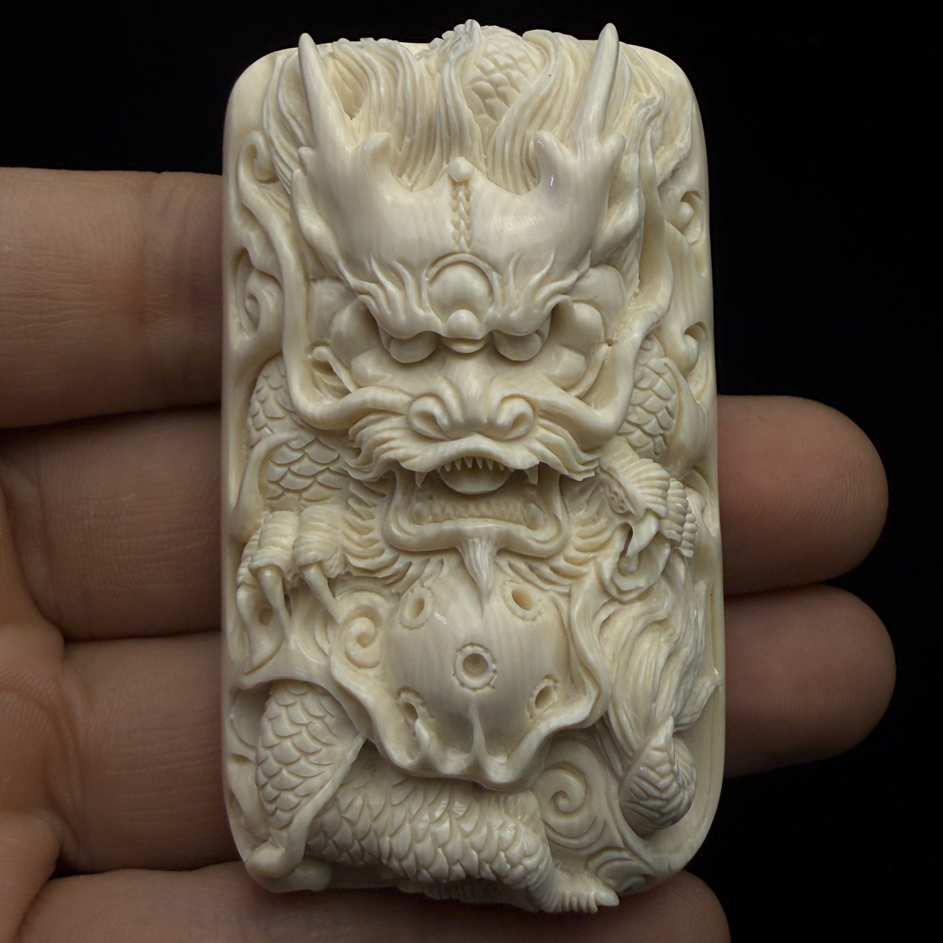 G045天然猛犸 龙王戏珠  64/39/22 重60