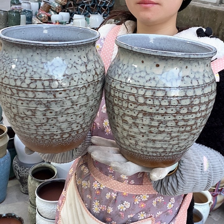 紫砂花盆瑕疵口17高21