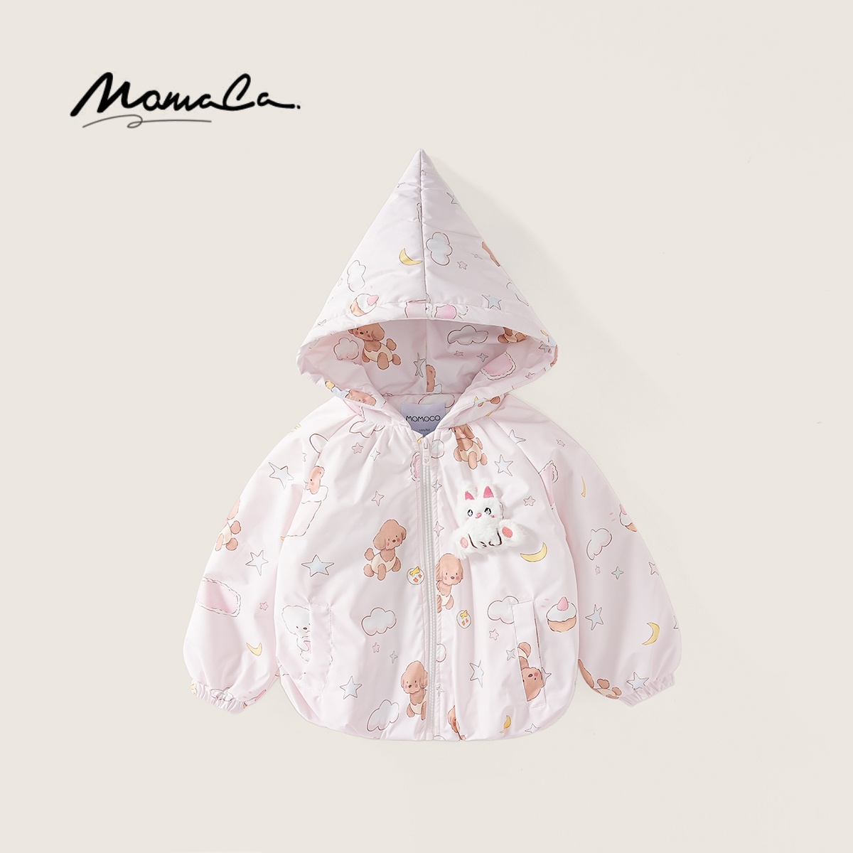 MOMOCO冬季2025新款女童可爱魔法帽加棉加厚普通外套77830101012