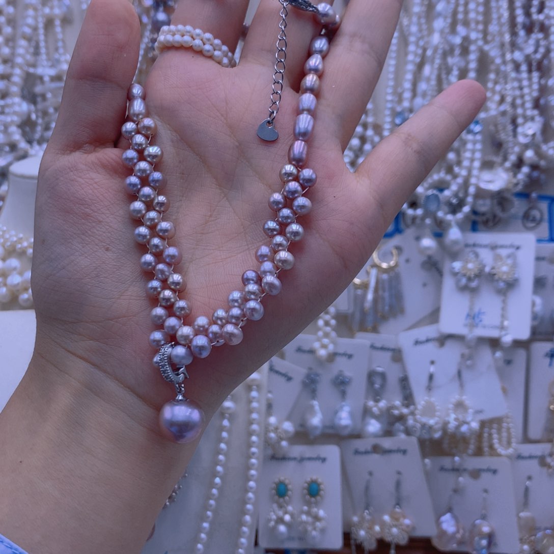 淡水珍珠合金颈饰