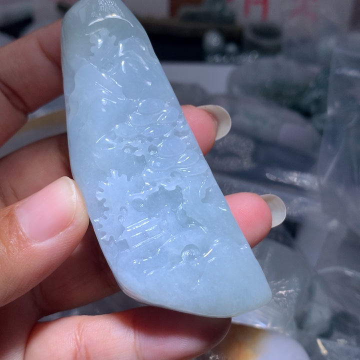翡翠未镶嵌颈饰保真天然A货翡翠