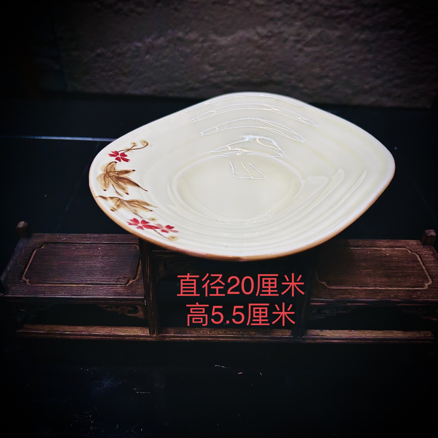 古风创意苔藓陶瓷盆器水培可蓄水托盘