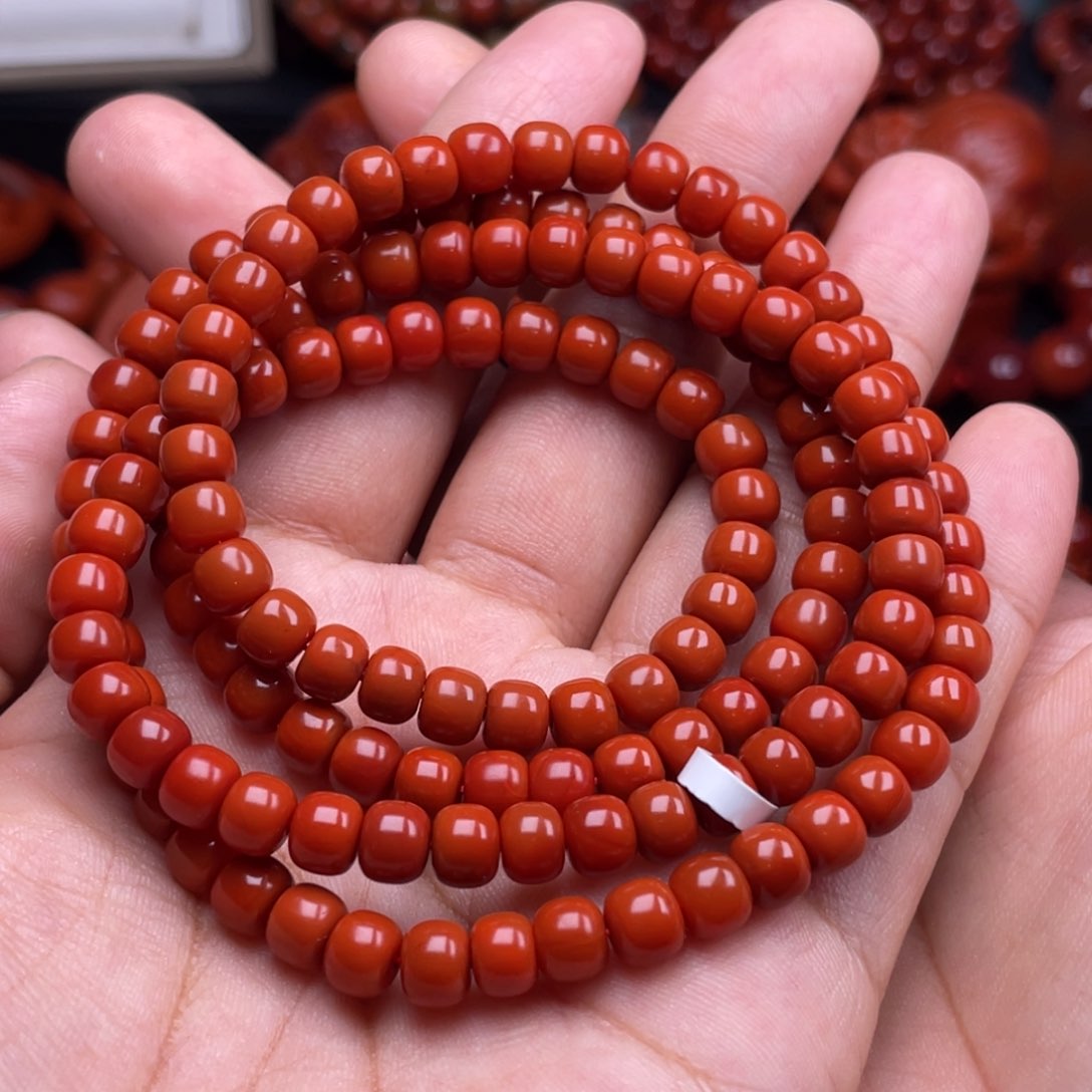 南红玛瑙珠宝奇石未镶嵌多圈6mm
