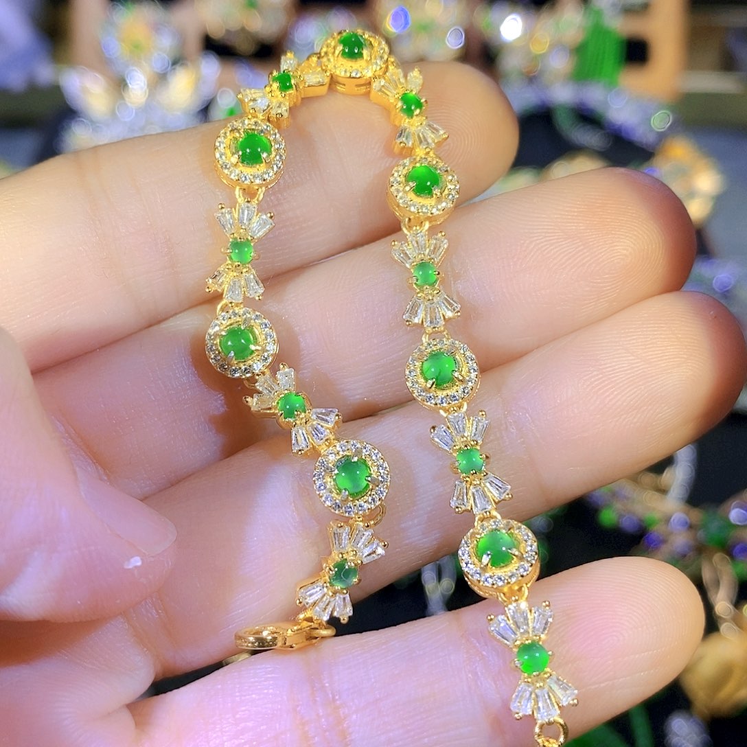 吊坠(不含链)银S925镶嵌翡翠