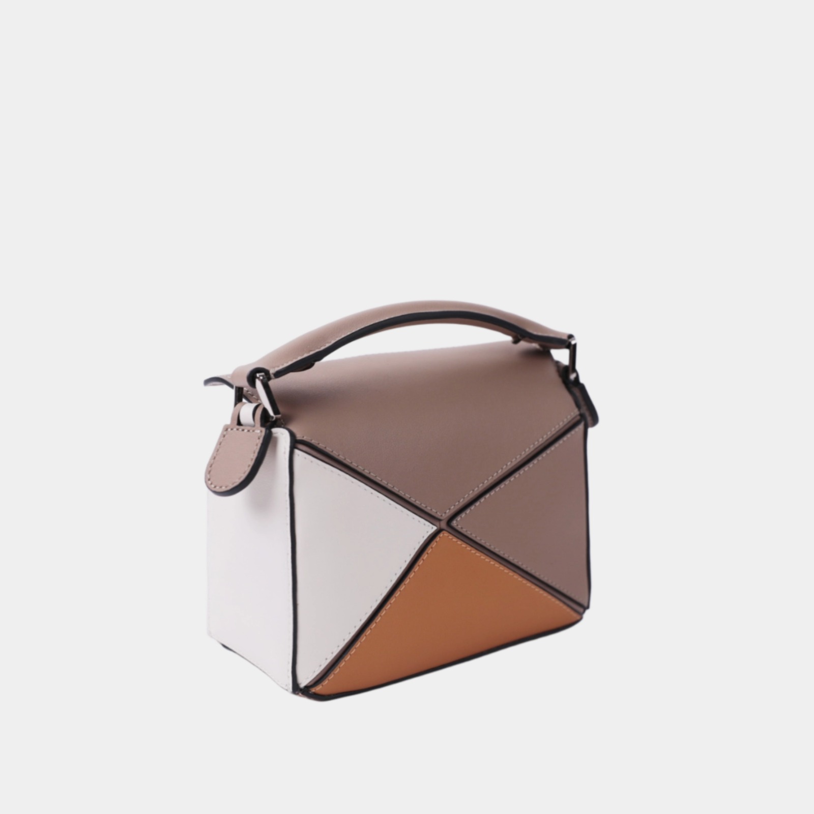 【小号】TUS女包几何元素拼接手提包时尚简约女士包女款通勤M10060