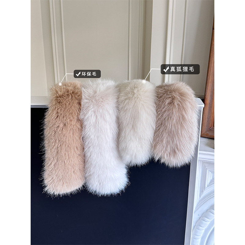 肉装小cherry 氛围感软糯百搭保暖毛毛围脖冬季真狐狸毛围巾女