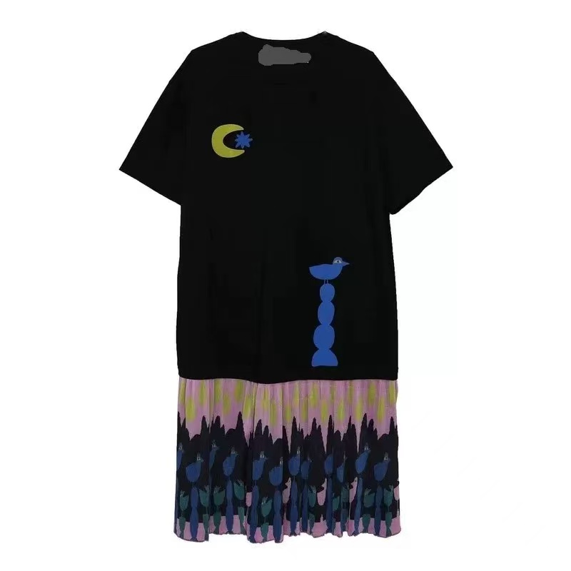 2025新款法式撞色气质宽松显瘦休闲拼接小众设计师连衣裙