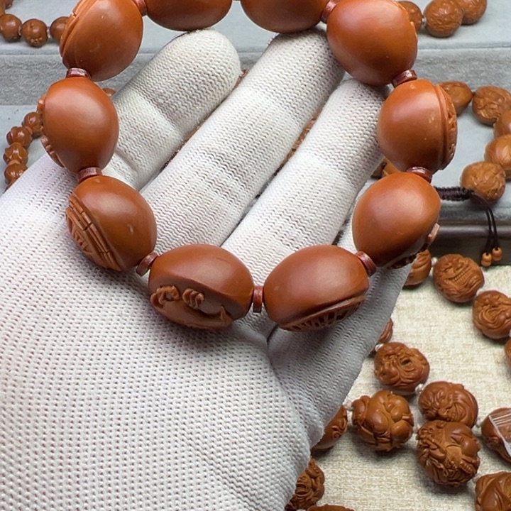 郭***^手串橄榄核橄榄核雕工艺制作