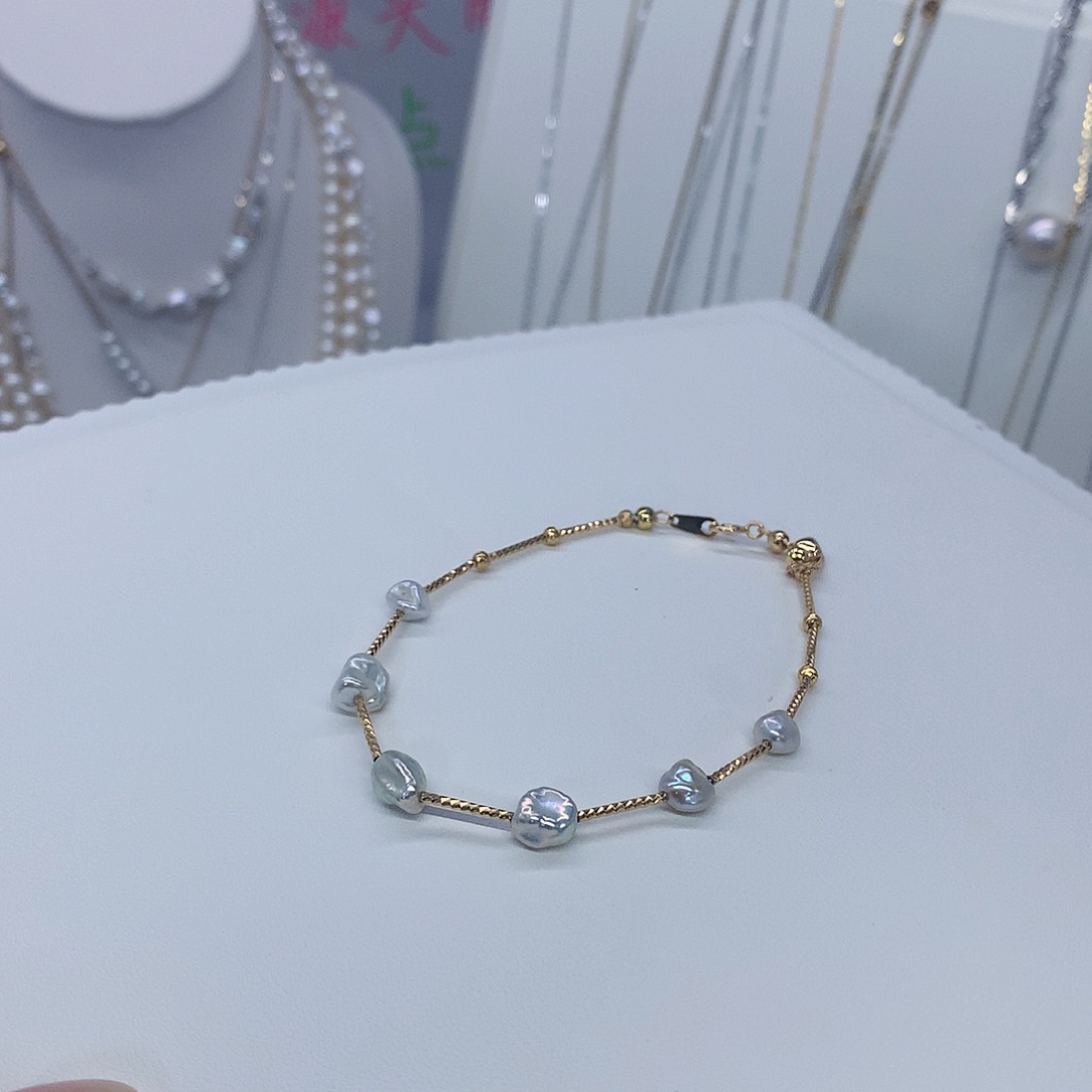 淡水珍珠手链银S925镶嵌